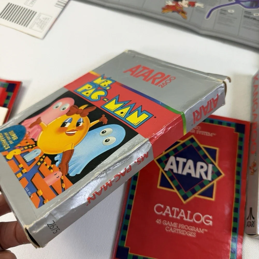 Atari 2600 Games Lot 7 - Ms. Pac-man Dig Dug Centipede Phoenix Galaxian Kangaroo